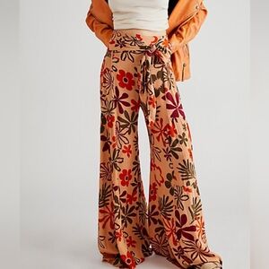 FP one aloha print wide leg pants